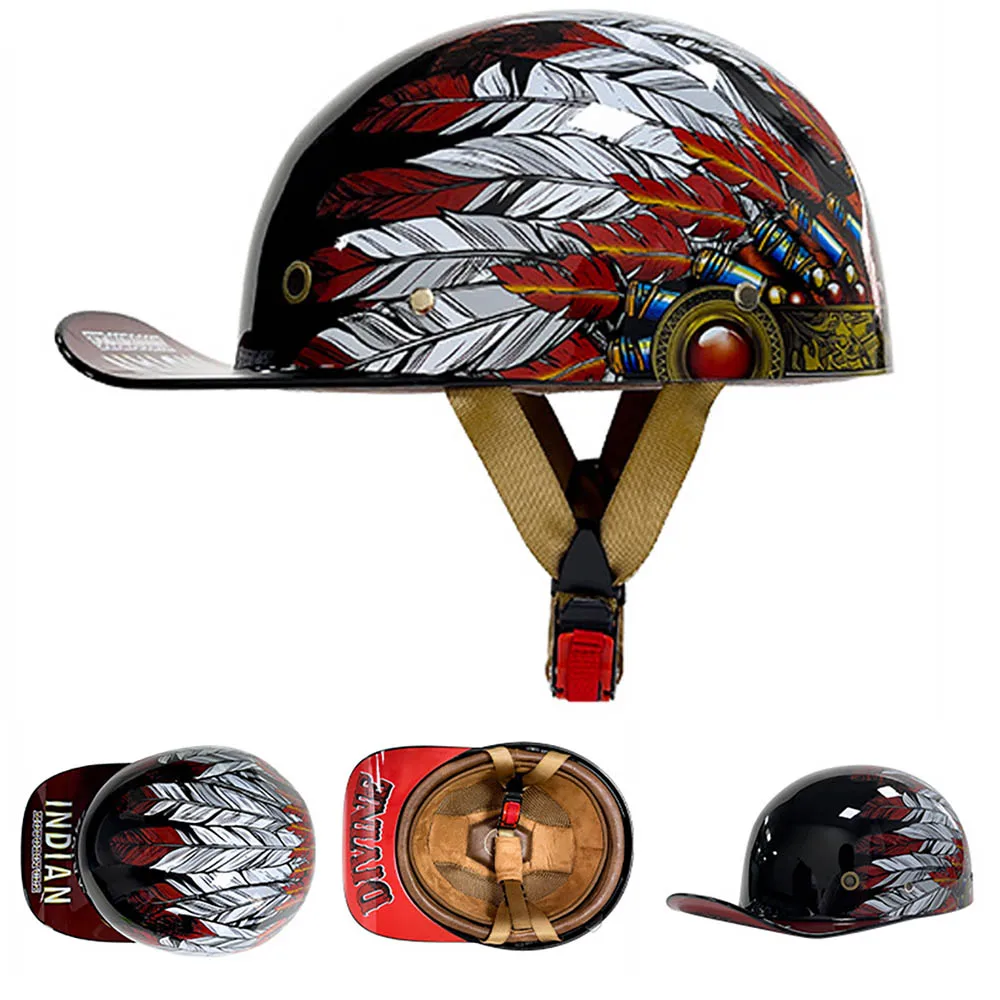 Casquette de Baseball rétro, casque de Moto, demi-casque pour femmes et hommes, casque de Scooter respirant, Certification DOT