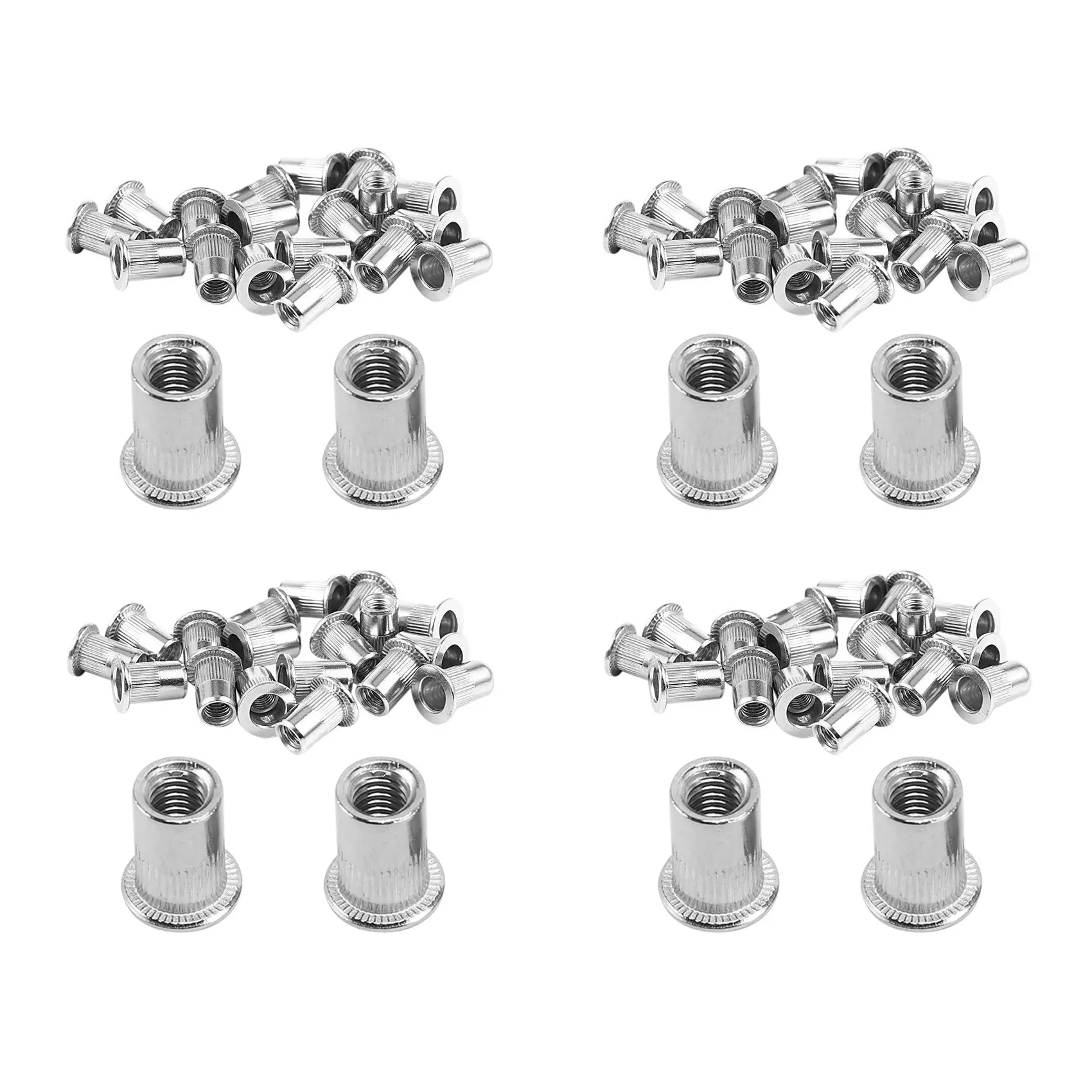 80 Pcs 304 Stainless Steel Rivet Nut Rivnut Insert Nutsert M6x15mm