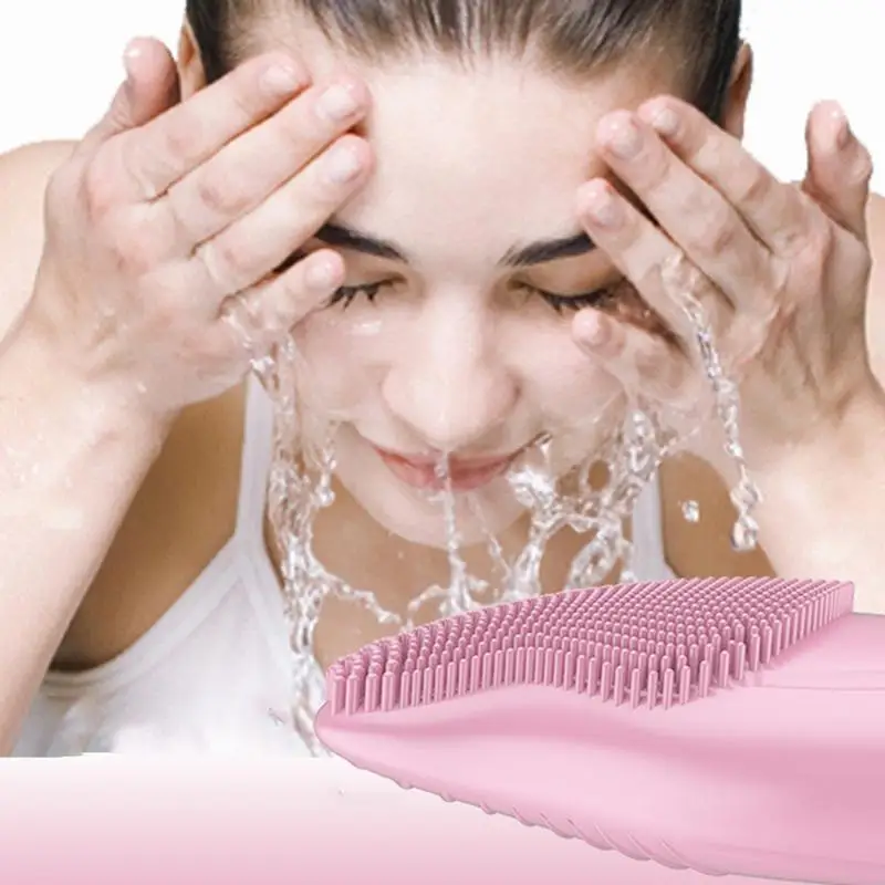 Brosse nettoyante pour le visage en silicone souple, aste, vibrante, étanche, outil de soins de la peau pour un nettoyage en profondeur et un raffermissement