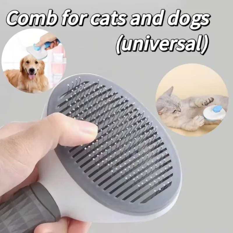 

Щетка для кошек с кнопкой освобождения, универсальная щетка для кошек и собак, комбинированный набор расчесок и расчесок от блох, расческа для шерсти домашних животных