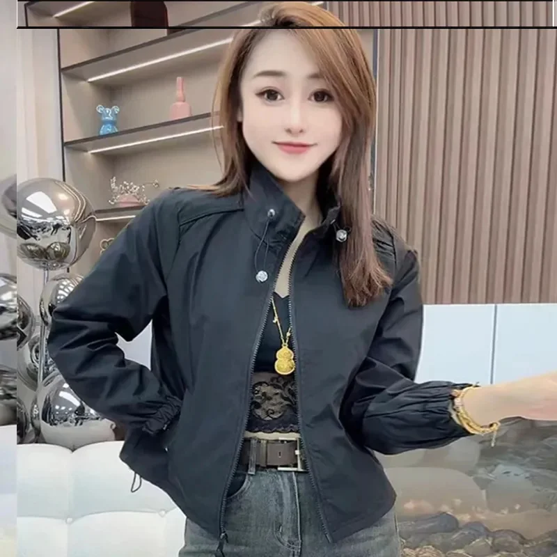 Sense Design Baseball Uniform Jacket Women's 2025 Spring New Coat Short Casual Joker Outerwear Explosions Overcoat Ladies Tops