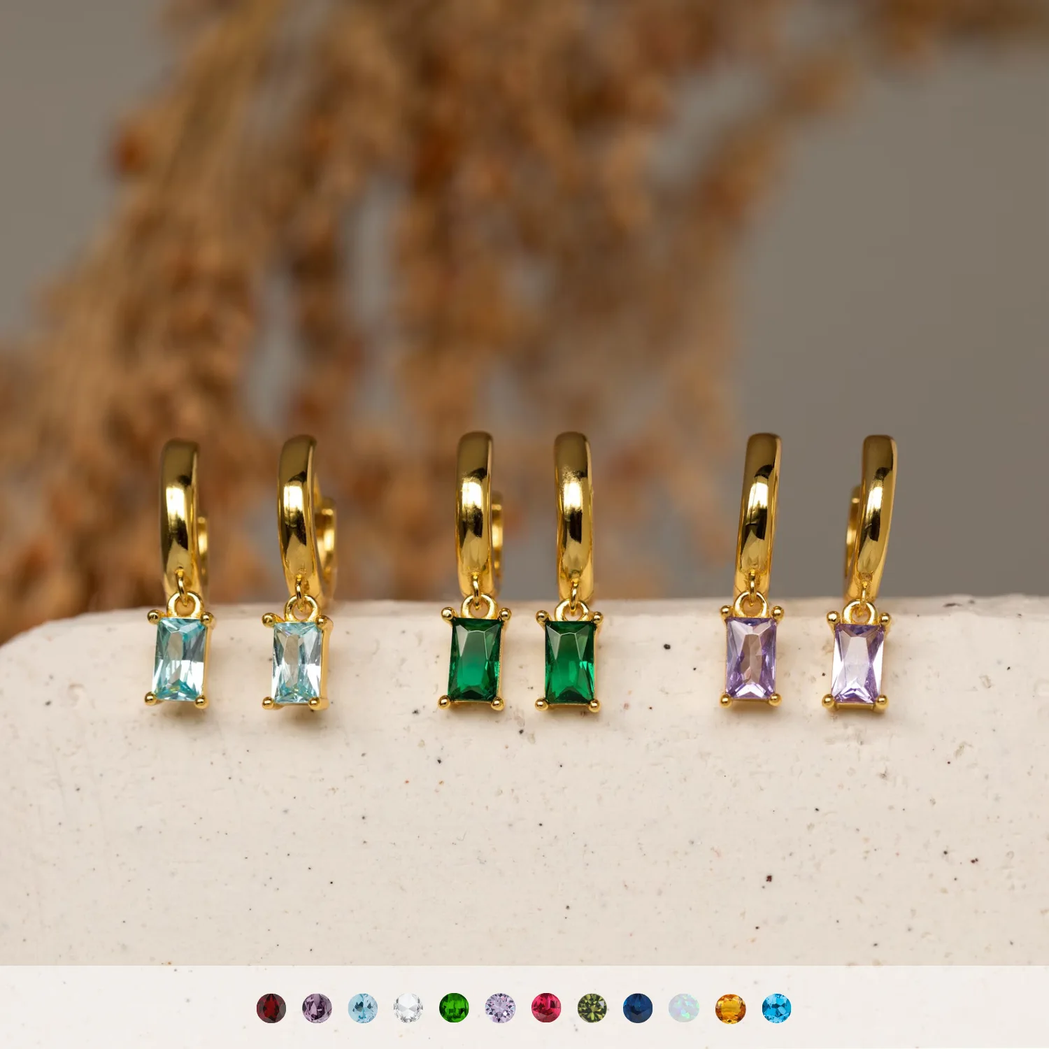 

Luxury Colorful Zircon Gold Earrings for Women Cute Heart/Water Drop Pendant Earrings Wedding Jewelry