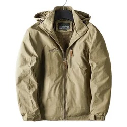 Veste imperméable avec capuche pour homme, coupe-vent décontracté, veste de terrain militaire, randonnée en plein air, trekking, printemps