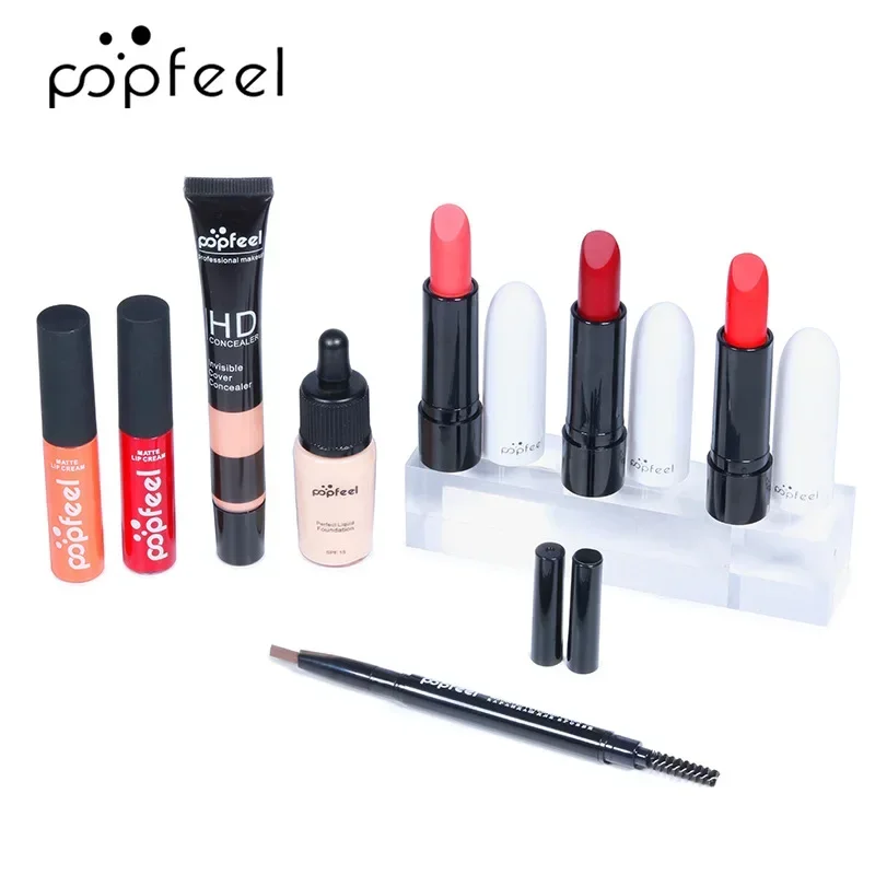 Best-Selling Popfeel Make Up Kit Full Set All in One Eyebrow Eyeliner Lipstick Lip Gloss Tint Concealer Luxe Sets Gift Women New