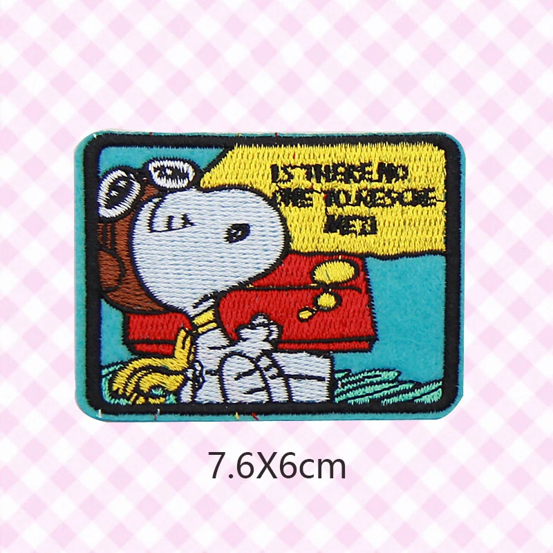 Snoopy Patch Cartoon Embroidered Iron on Patches for Clothing Fashion Backpack Jacket Jeans Sticker DIY Girl Sewing Decoration image 5