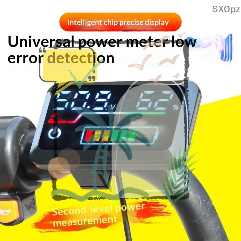Precision Voltage Meter Digital Battery Level Indicator 48V-72V: 1PC Power Display Electric Scooter E-Bike