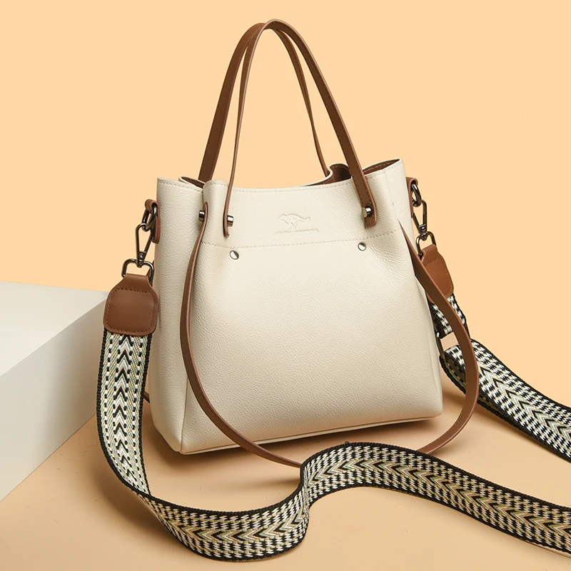 Oryginalne wysokiej jakości skórzane torby na ramię Crossbody dla kobiet luksusowe torebki damskie torba o dużej pojemności miękka torba typu Tote