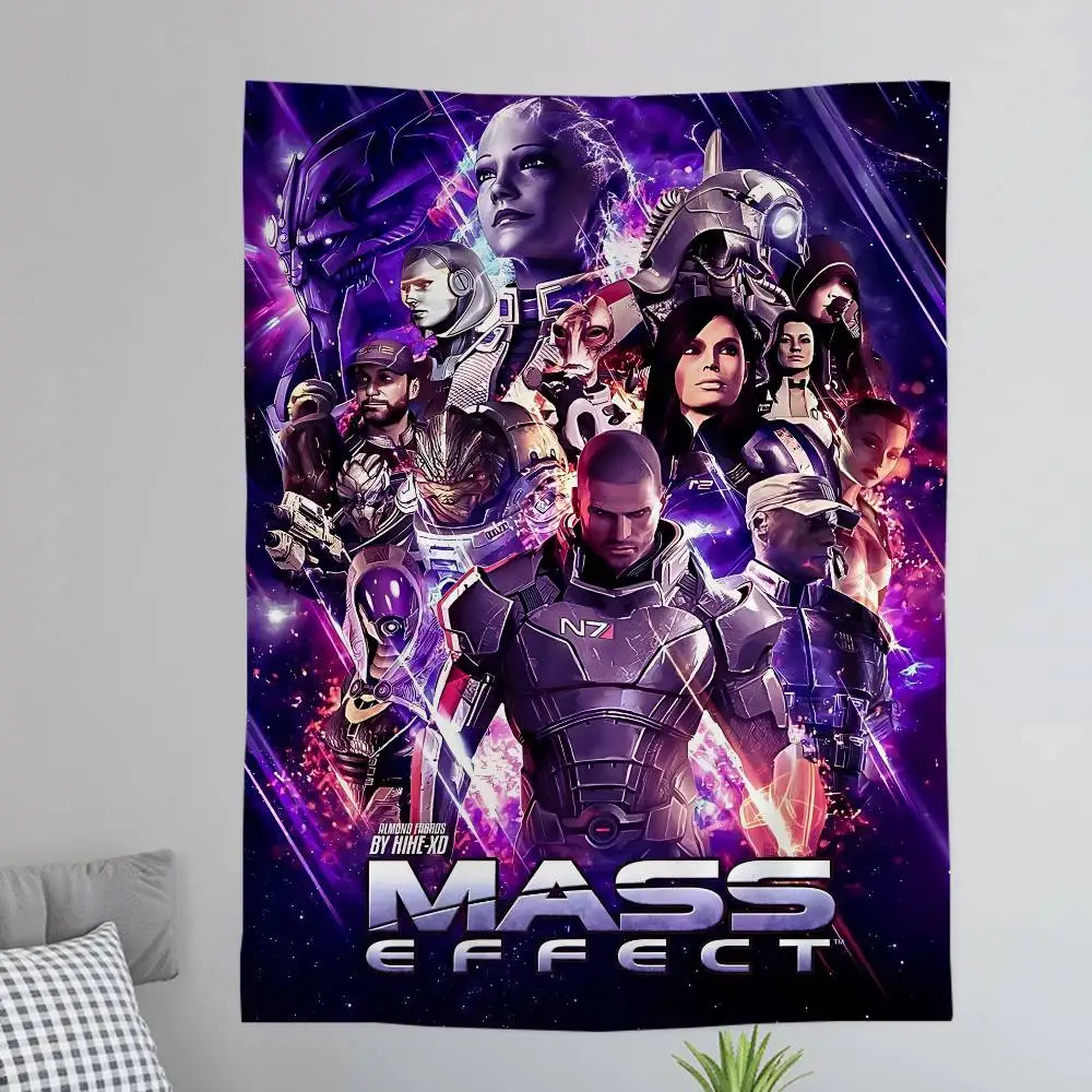 Mass Effect Vintage Cartoon Tapestry Wall Hanging Decoration Household Home Decor
