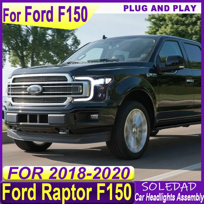 Car Headlights Assembly For Ford Raptor 2018-2020 F150 Headlights Upgrade LED Auto Projector Lens Tool Accessories Plug and Play