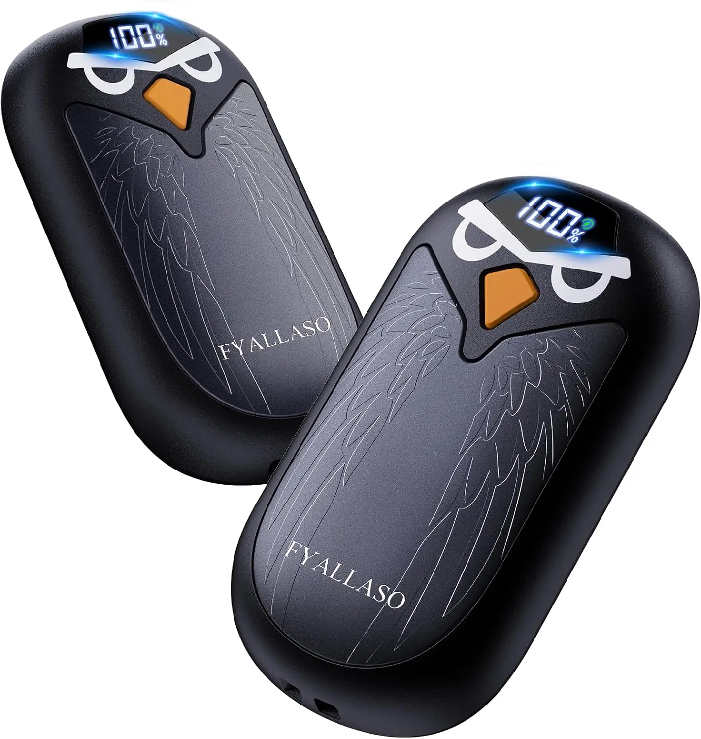 

Rechargeable Hand Warmers 2 Pack, Eagle Design with LED Temp Display, 4 Heat Settings Up to 127°F, Ideal for Outdoor Activities