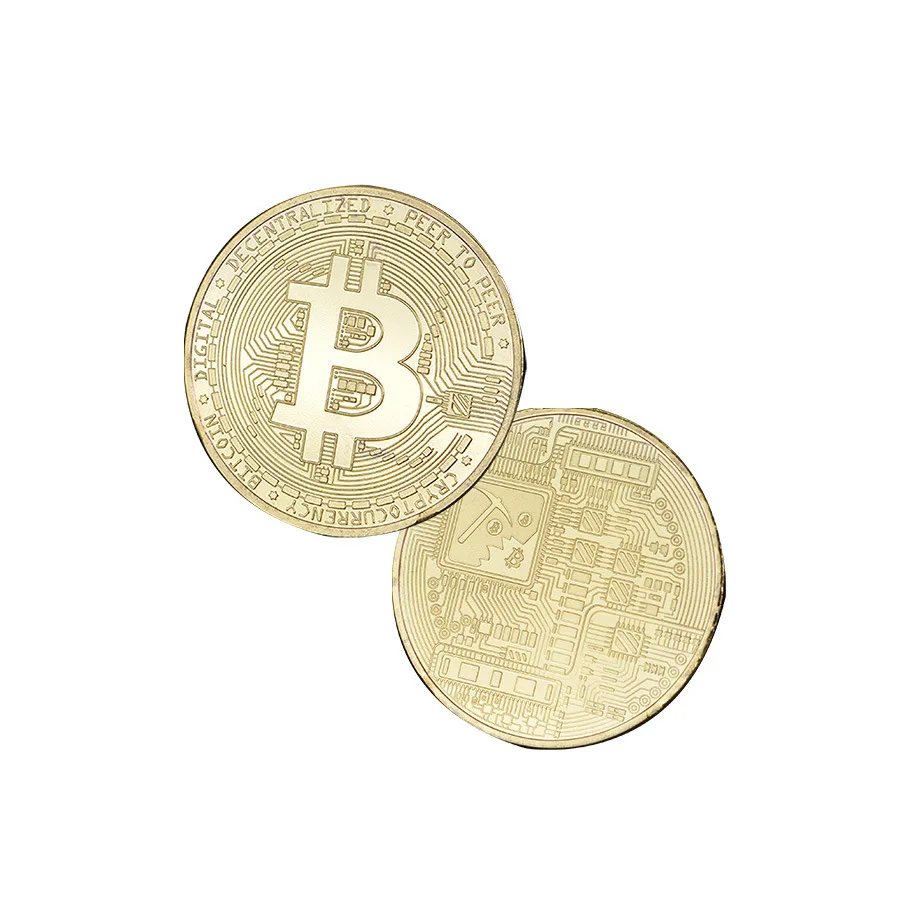 Pièce de monnaie Bitcoin avec boîte, métal fongique, argent, collection d\'art, plaqué or, artisanat, décoration de cimetière, cadeau, 10 pièces