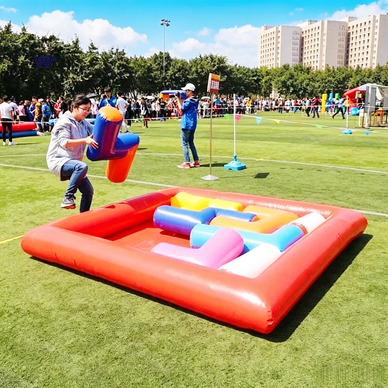 Giant Puzzle Race Game, Inflatable Blocks, Team Training Relay, Competition Challenge, School Students Group Activity Props