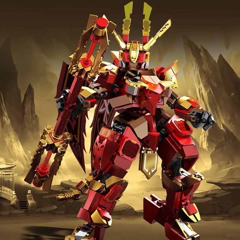 SEMBO BLOCK Serie Meccanica Monkey King Kit Modello Trasformante Mecha Building Blocks MOC Assemblaggio Mattoni Ornamento Ragazzo Giocattolo