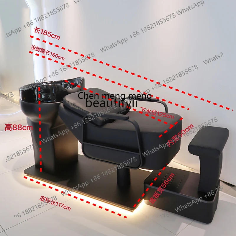 S7486 ss صالون الشعر الكذب نصف كرسي شامبو سرير فلاشينغ تدليك الأريكة حوض شامبو السيراميك