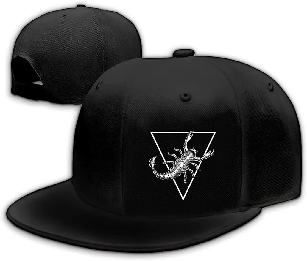 Scorpions Snapback Hats for Men Flat Bill Brim Hats for Women Fitted Hat Skull Hats Cool Adults Black Rock N Roll Caps