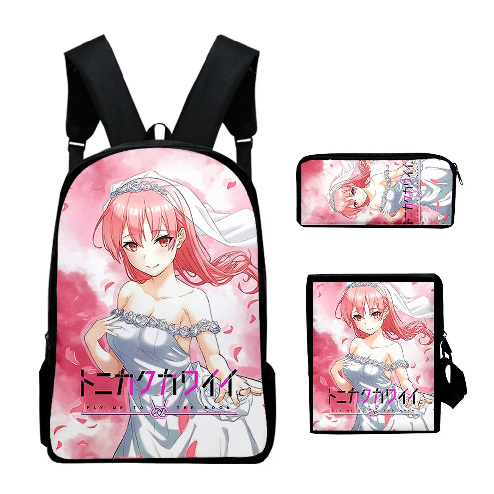 Harajuku Youthful Tonikawa Kawaii 3D Print 3pcs/Set Student Travel bags Laptop Daypack Backpack Shoulder Bag Pencil Case