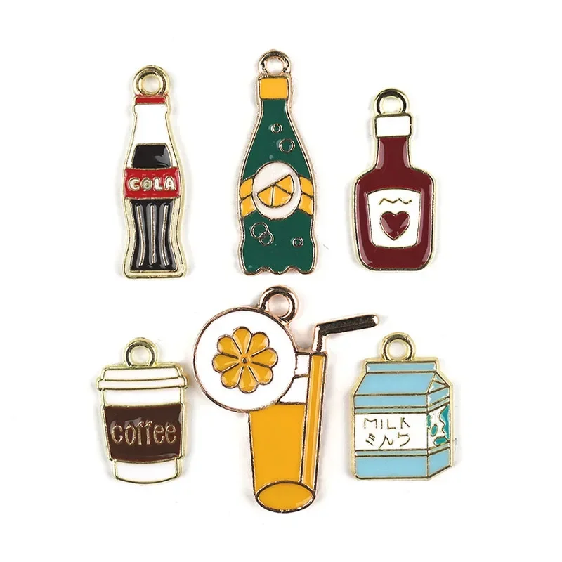 10pcs Bottle Milk Carton Beer Mug Charms for Jewelry Making Earring Pendant Bracelet Necklace DIY Handmade Charm Wholesale