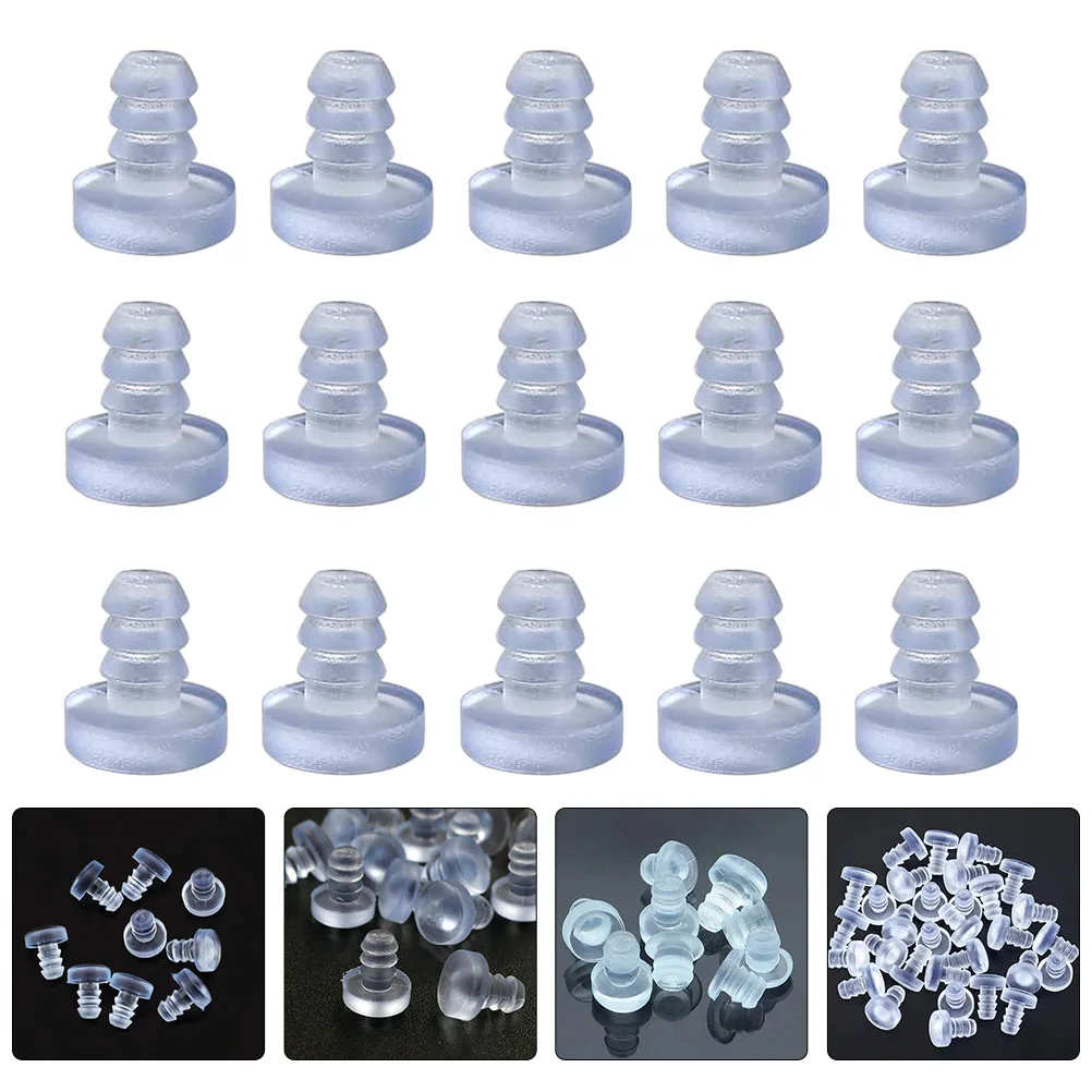 

100pcs Anti Collision Clear Embedded Stem Bumpers For Cabinet Door Drawer Furniture Table Spacers Rubber Bumpers Furniture Parts