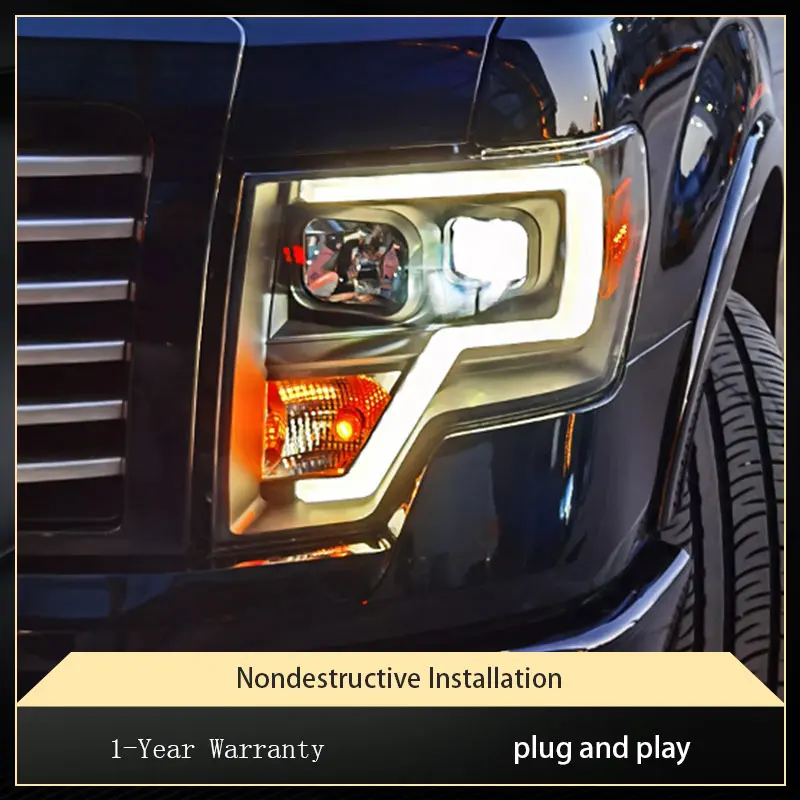 Car Lights For Ford Raptor F150 F-150 2008-2014 Newest Design HID Head Light Upgrade Headlight LED DRL Plug And Play Accessories