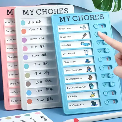 자기 훈련 체크리스트 플라스틱 메모판 일일 주간 월간 플래너 카와이 할 일 목록 한국어 문구 사무실