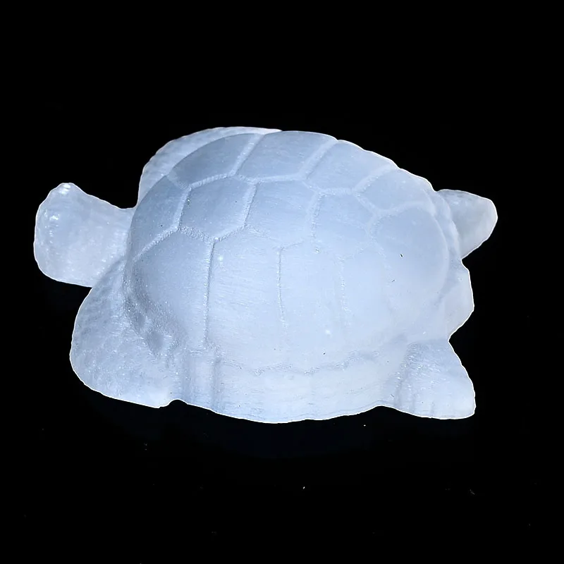 1PCNatural Selenite Crystal Little Sea Turtle Animals Mineral Healing Stone Crystal Crafts Lucky Feng Shui Collection Home Decor