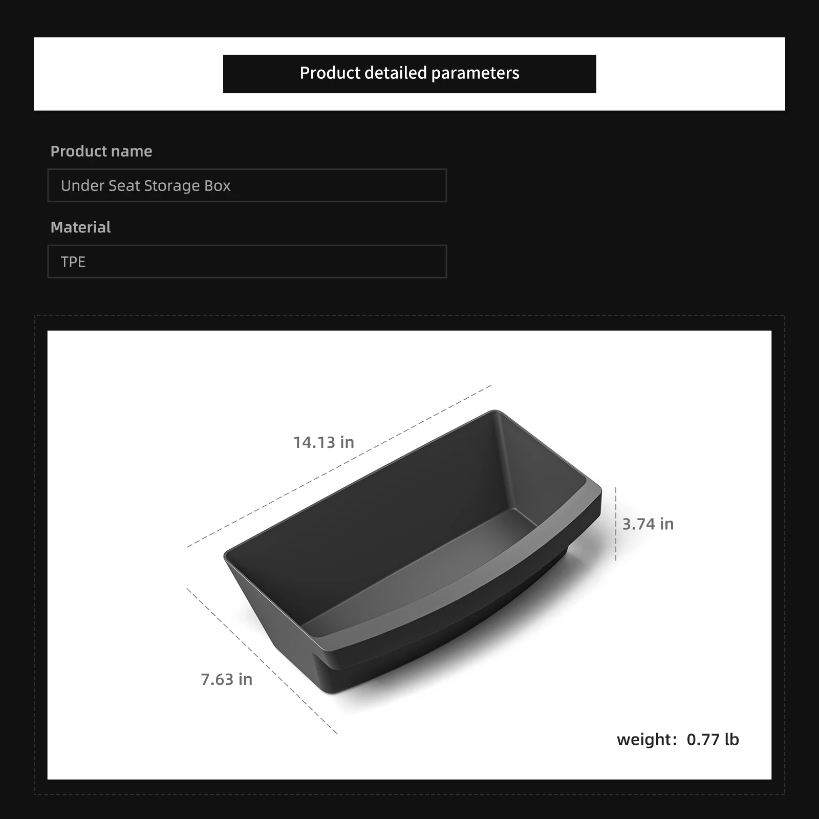 for Tesla Model Y Launch 2025 Juniper Under Seat Storage Box TPE High Capacity Organizer Case Drawer Tray Car Accessories - view 6