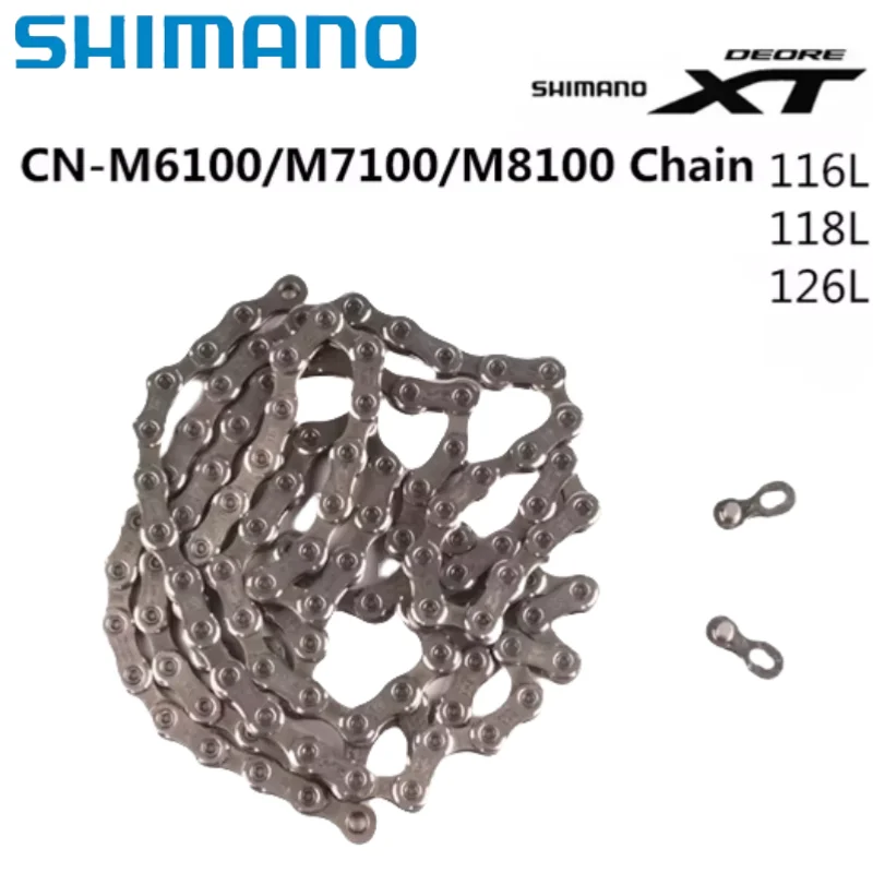 

SHIMANO DEORE XTR CN M9100 XT M8100 SLX M7100 DEORE M6100 Цепь 12s MTB Велосипедная цепь 116L 124L 126L Оригинальный велосипед Shimano