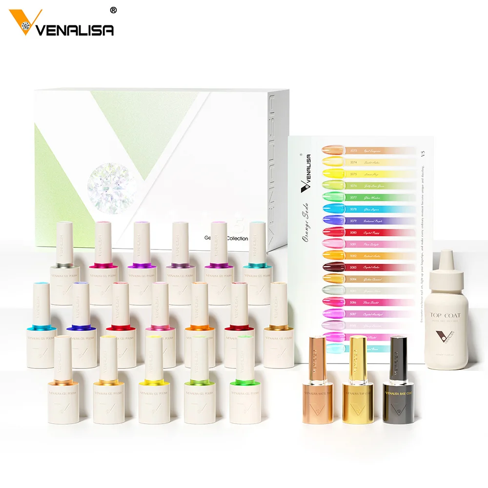 1Set VENALISA VIP Whole Set 10ml HEMA TPO Free Vegan Nail Gel Polish Color Display Gel Varnish Nail Maincure Branded Suitcase