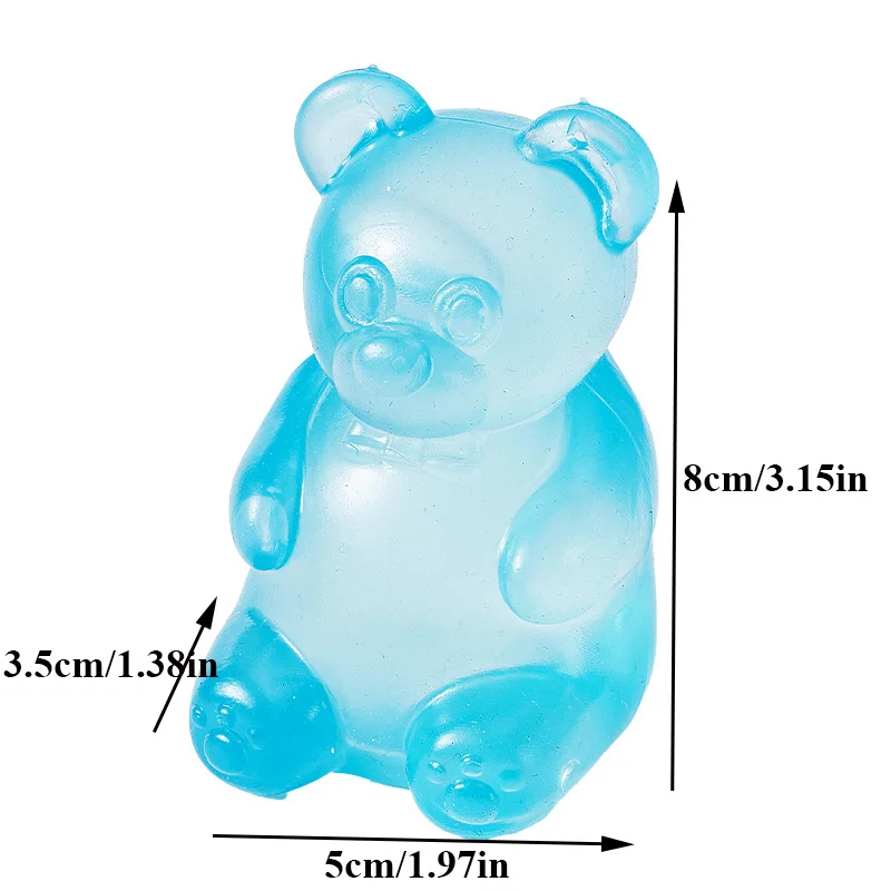 Orso gommoso Morbido antistress Fidget Squishy Giocattoli Palla di sfiato Decompressione Pizzicare Spremere Giocattolo per bambini Festa di compleanno Bomboniera
