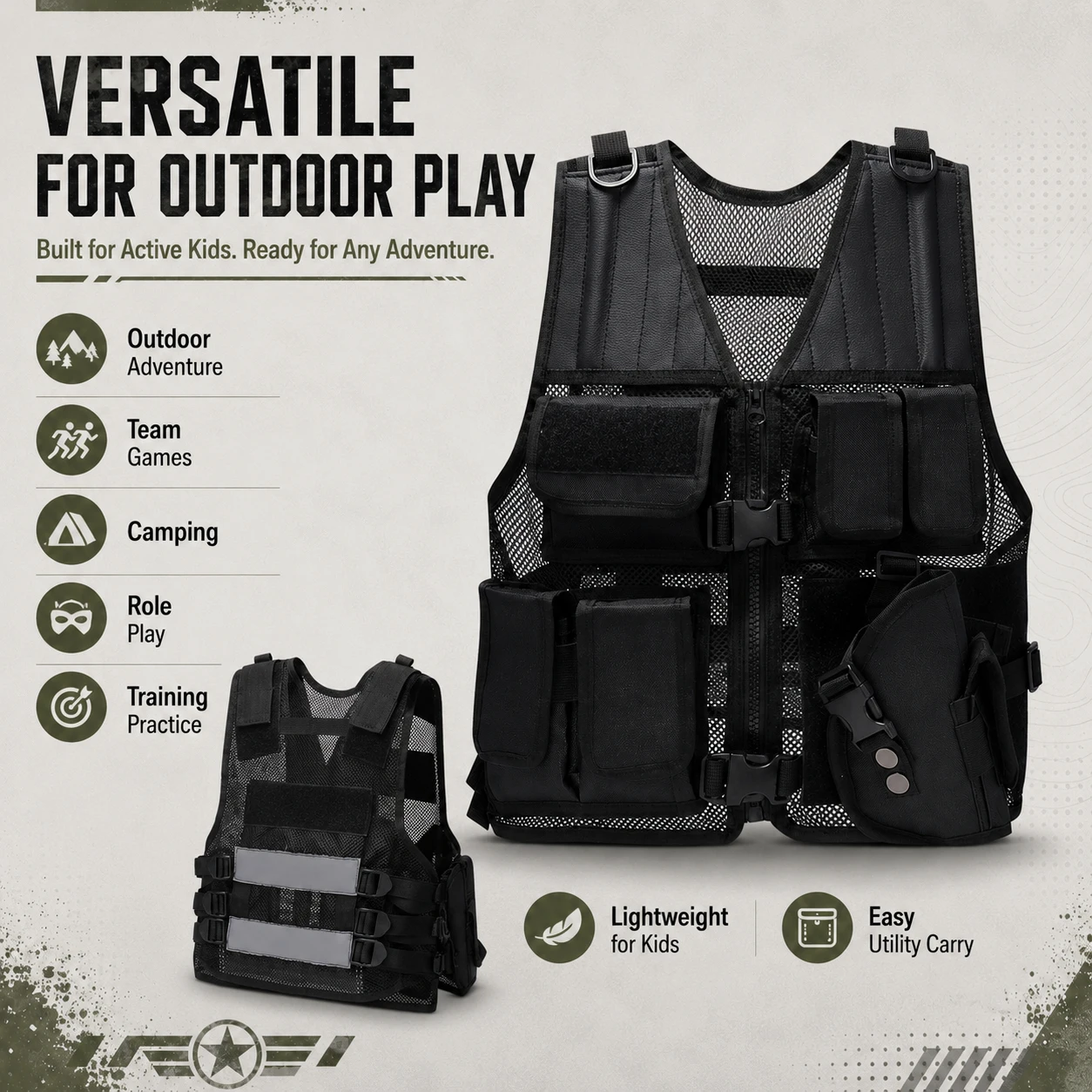 Çocuklar Taktik Yelek Çocuklar - Kids Outdoor Vest incelemesi ve fiyatı