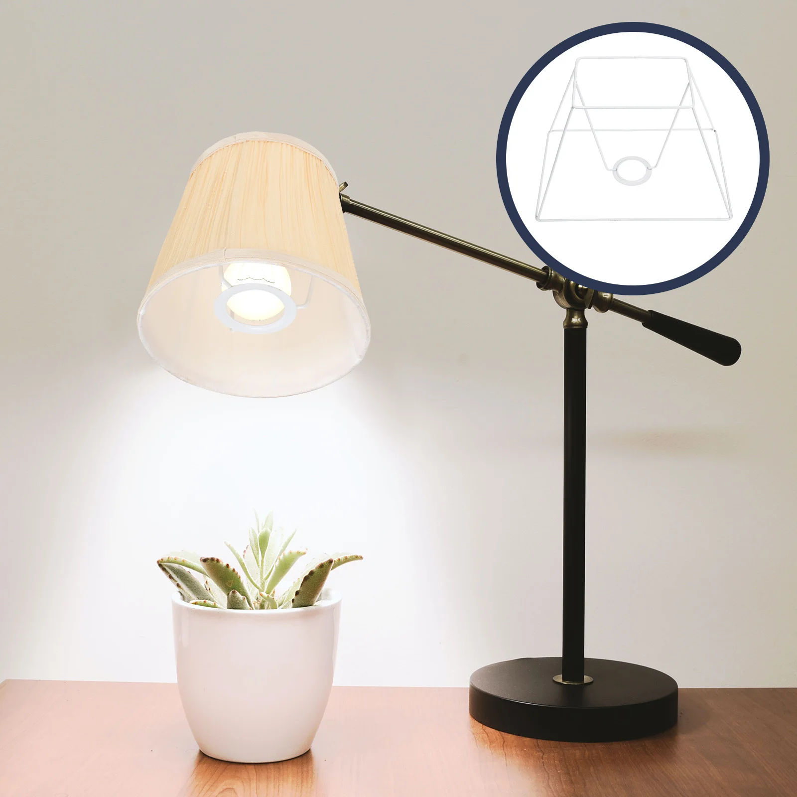 

Metal Iron Lampshade Frames DIY Tapered Lamp Frame for Table Lamps Floor Lamps Decorate Your Lamp Easy Install Durable Safer