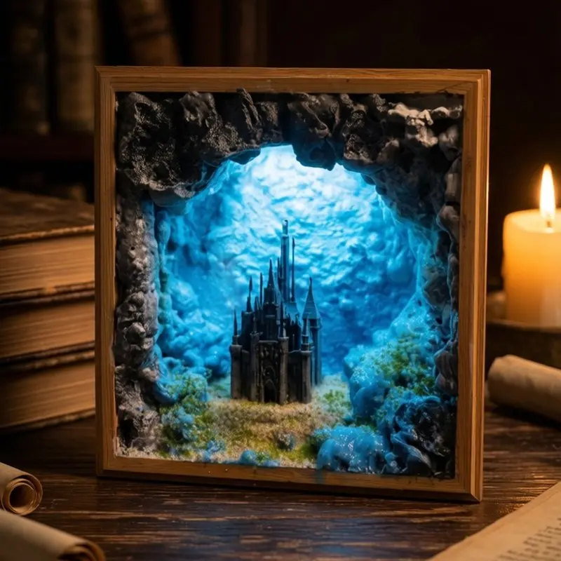 Creative Underwater Castle Miniature Scene Luminous Sculpture Home Decoration Crafts Exquisite Gifts