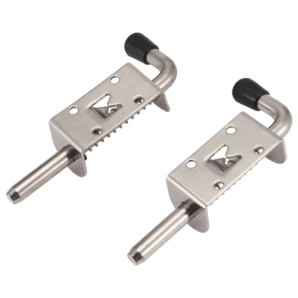 BISM1 2Pcs 5 Inch Stainless Steel Spring Loaded Latch Pin Barrel Bolt 2mm Thickened Door Lock Brushed