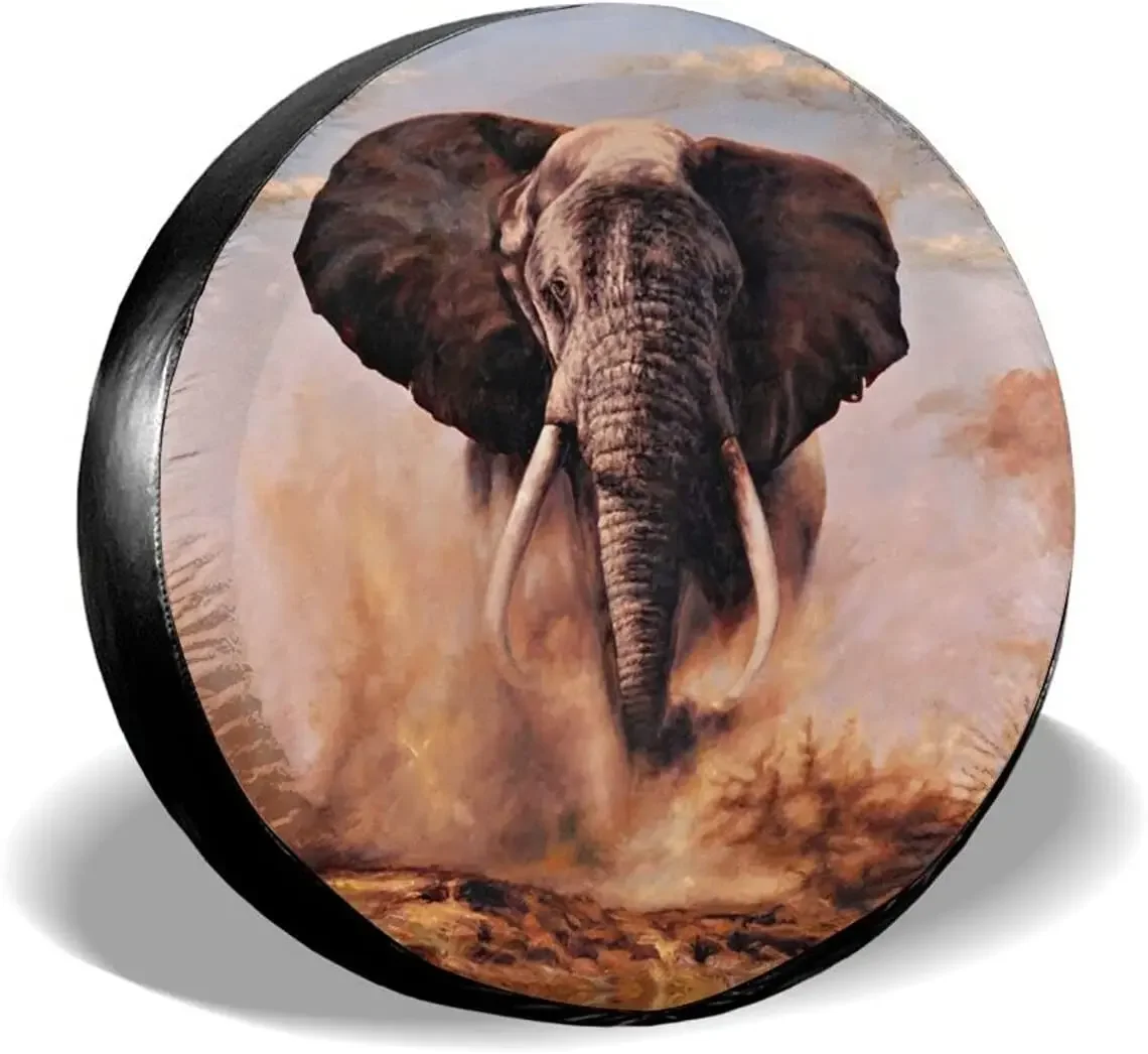 Delumie African Elephant Spare tire Covers Universal Fit for  Trailer Rv SUV Truck and Many Vehicle Weatherproof Tire Protec