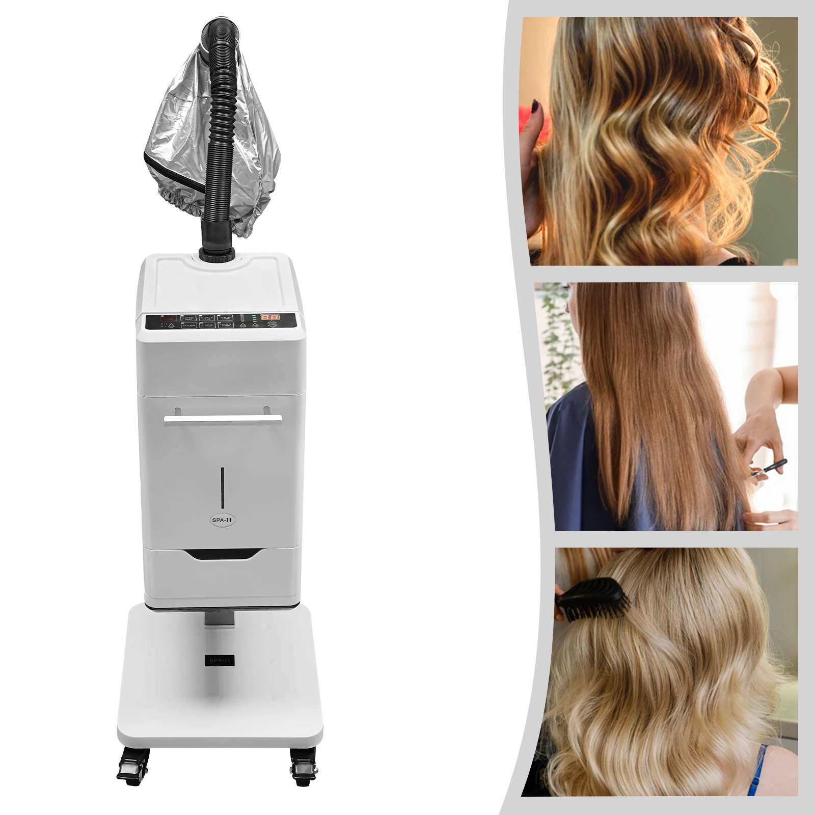 Nano Negative Ion Ironing And Dyeing Machine White Gauge 110V With Drawer Hair Steamer Machine Stylish Beauty Salons