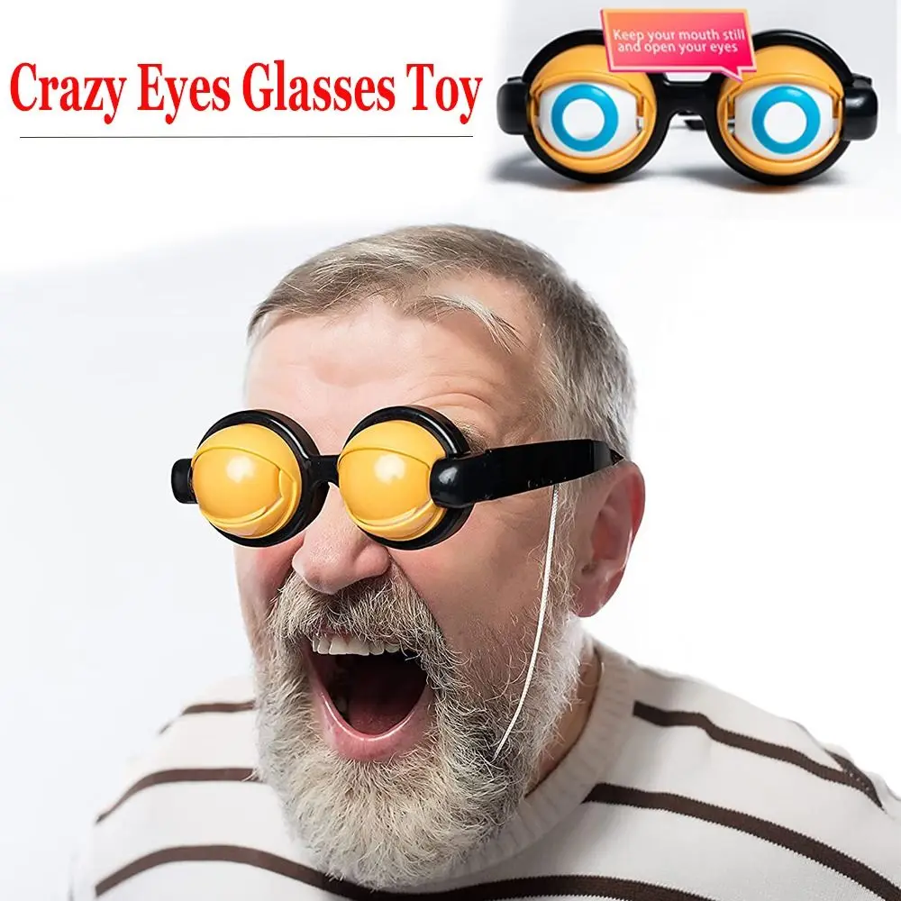 Funny Glasses Crazy Eyes Props for Adult Kids Crazy Blink Big Frog Eye Plastic Toy Accessories for Party Christmas Halloween