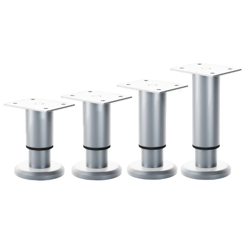 4Pcs Height Adjustable Furniture Legs Metal Round Cabinet Feet Replacement Support Legs for Drawer Dresser Table Couch Dropship