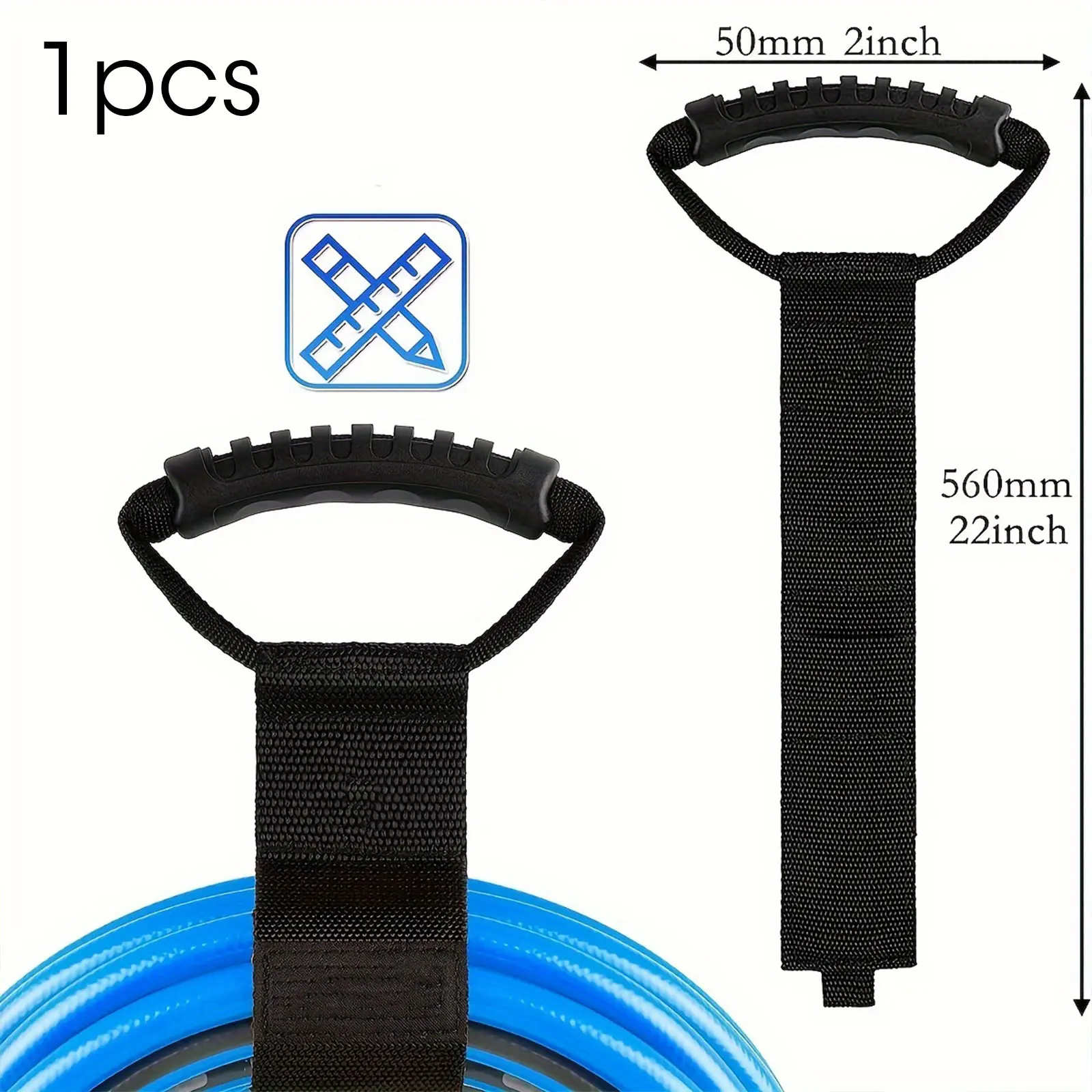22 inch Black - Storage Straps by Storage -Extension Cord Organizer Vacuum Hose Holder Shop Storage Water Hose Organizer