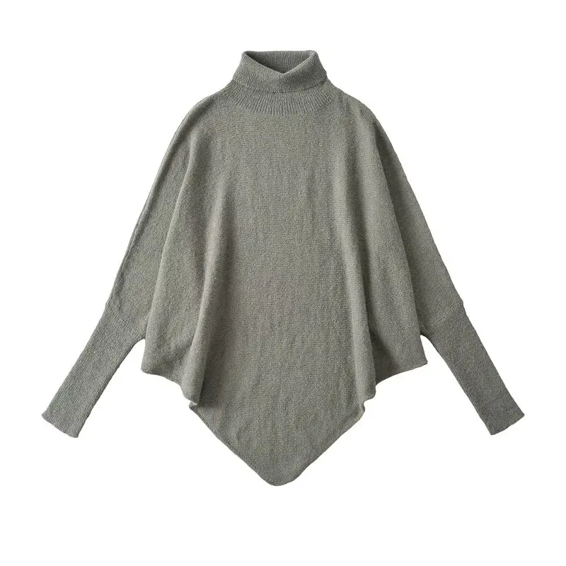 편안한 스타일 긴 소매 높은 칼라 코트 스타일 스웨터 가을 겨울 신착 여성 패션 통근 스타일 니트웨어