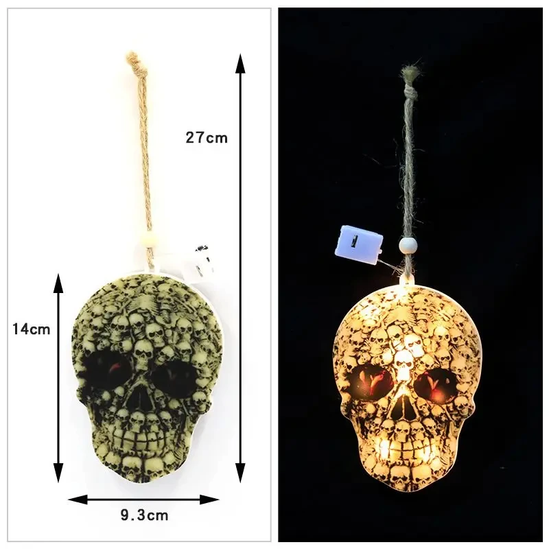 أضواء فانوس ديكور LED للهالوين ، مصباح أمامي جمجمة شيطان خارجي ، فانوس جاك ، سلسلة من الأضواء