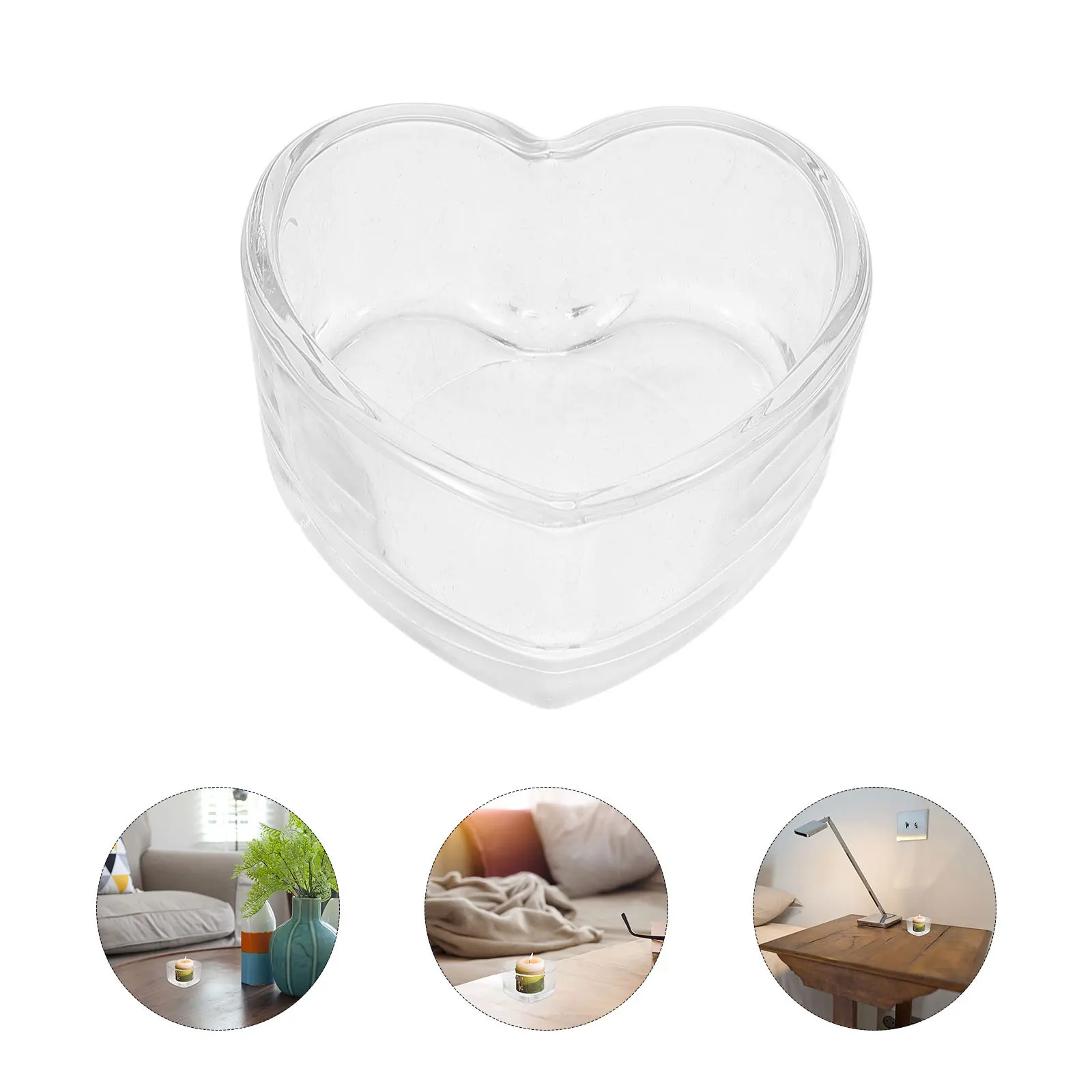 

Heart Shaped Glass Candlestick Holder Clear Tea Light Cup Decorative Home Decor Weddings Romantic Dinner