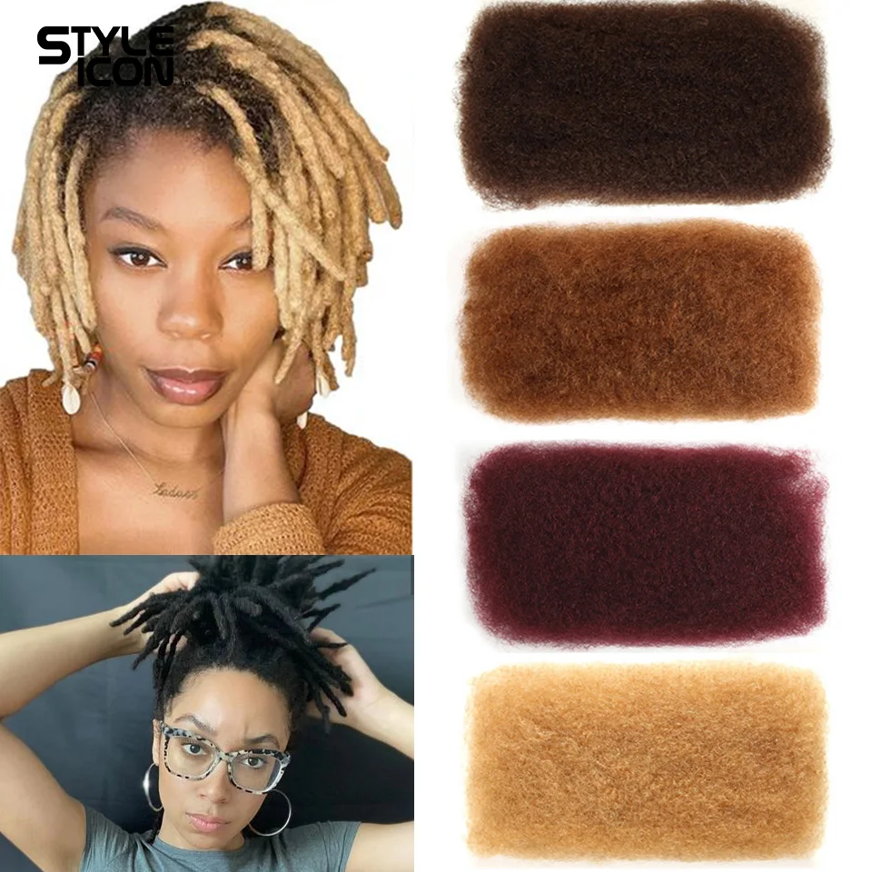 Estileicon cabelo afro encaracolado, cabelo humano em massa, remy, afro brazileiro, crespo, atacado, 50 grampos/peças, tranças para aplique sem trama