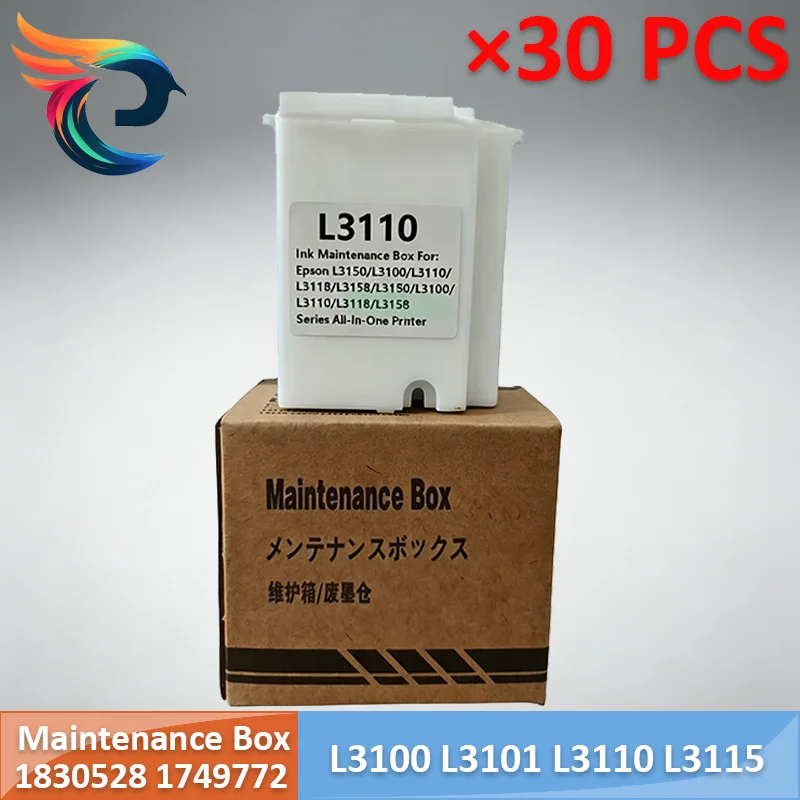 30PCS 1830528 1749772 Waste Ink Tank Maintenance Box For EPSON L3100 L3101 L3110 L3115 L3116 L3150 L3151 L3156 L3158 L3166 L5190