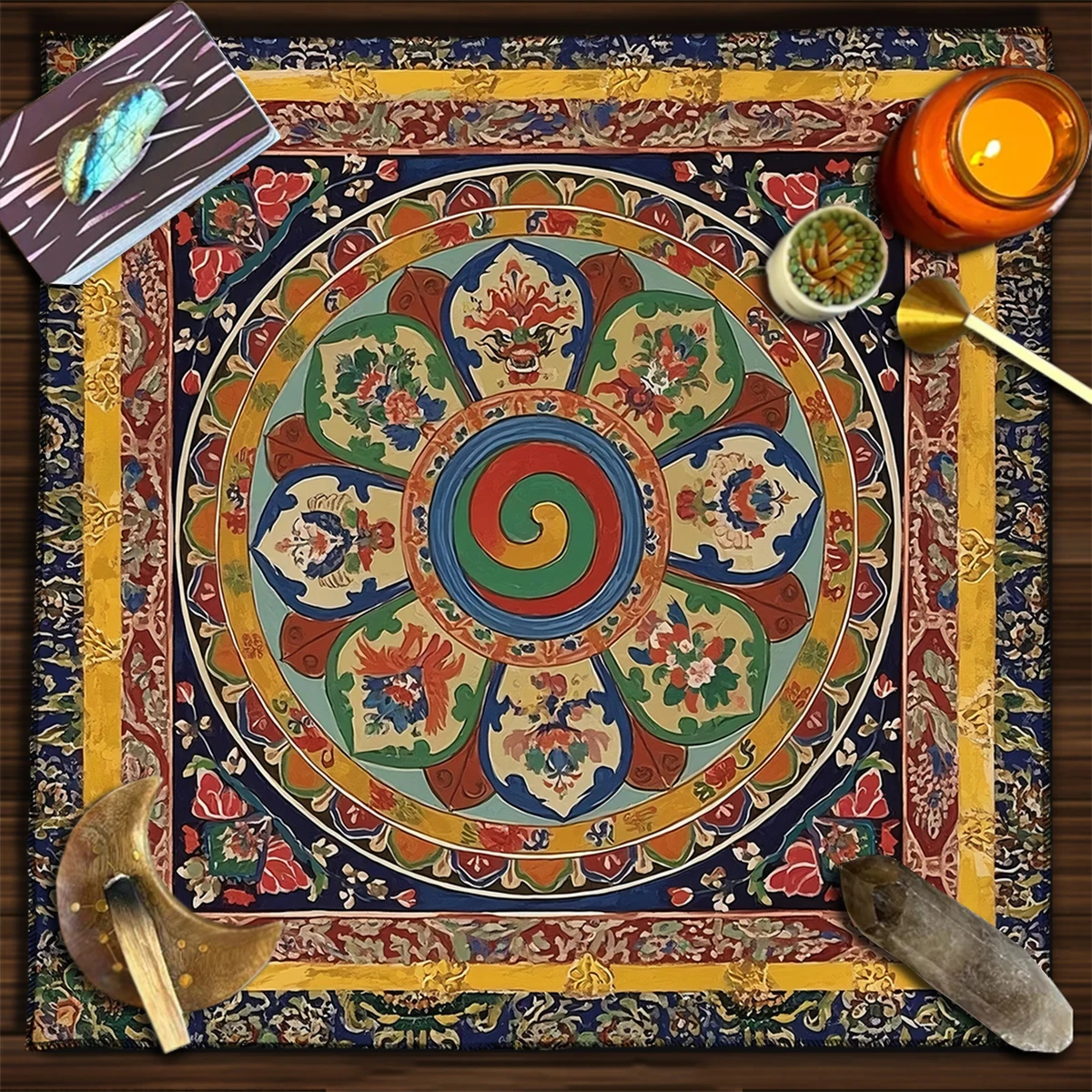 Tibetan EthnicStyle Pattern Tarot Cards Tablecloth Altar Cloth For Divination Table Cloth Tarot Mat Decor Home Decoration