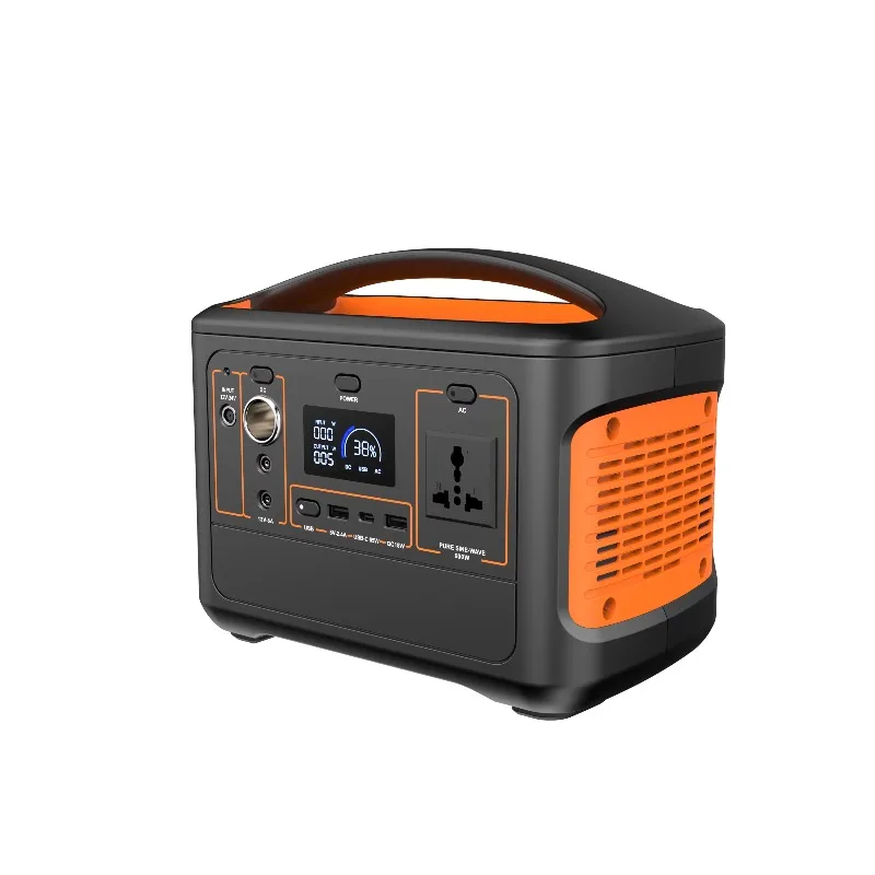 600W AC USB Portable Power Station 540Wh Lithium Ion Battery Solar Generator Flashlight Car Jump Starter Solar Panel Source
