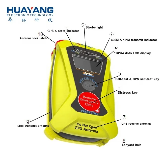 PLB VPL8 GPS Personal Locator Beacons 406MHZ Distress Signal And 121.5MHZ Homing Signal For COSPAS SARSAT System