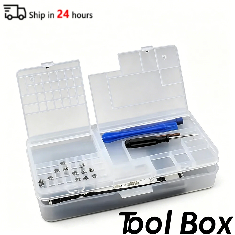 Tool Box Transparent Rectangle PVC Storage Box Screw Holder Case Organizer Container Electronic Component Drill Bit Grid Box