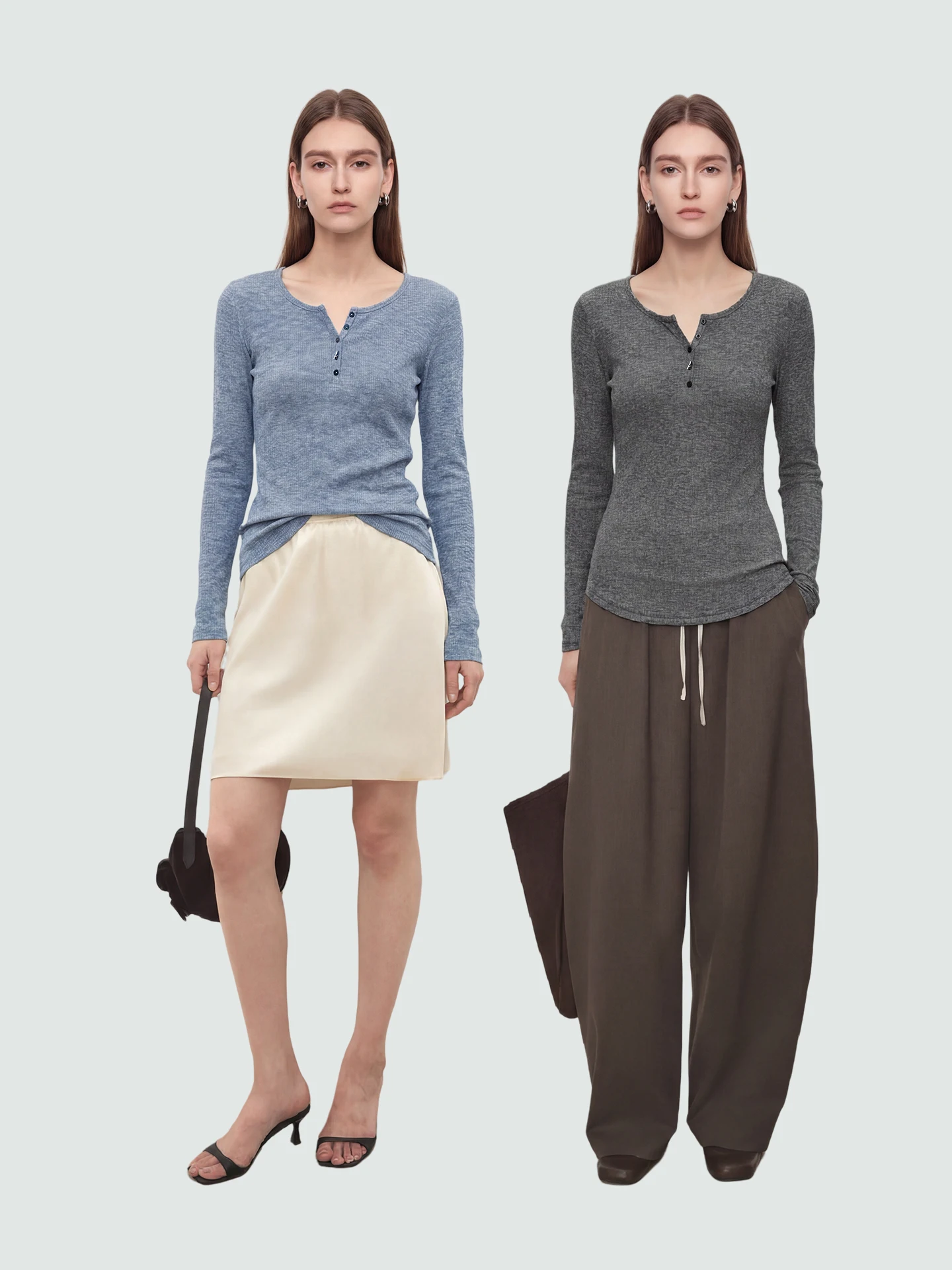 

SueM mat Long Sve round Ne T-irt Women's Base Layer irt Spring 2026 Slim Fit Polyester Viscose Spandex Blend