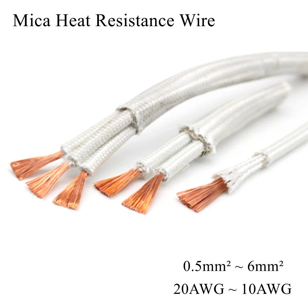 

5m/lot GN500 Mica High Temperature Wire Multi 2 3 4 Core Cable Heat Resistant Copper Fire Retardant Glass Fiber Wrap Braid Line