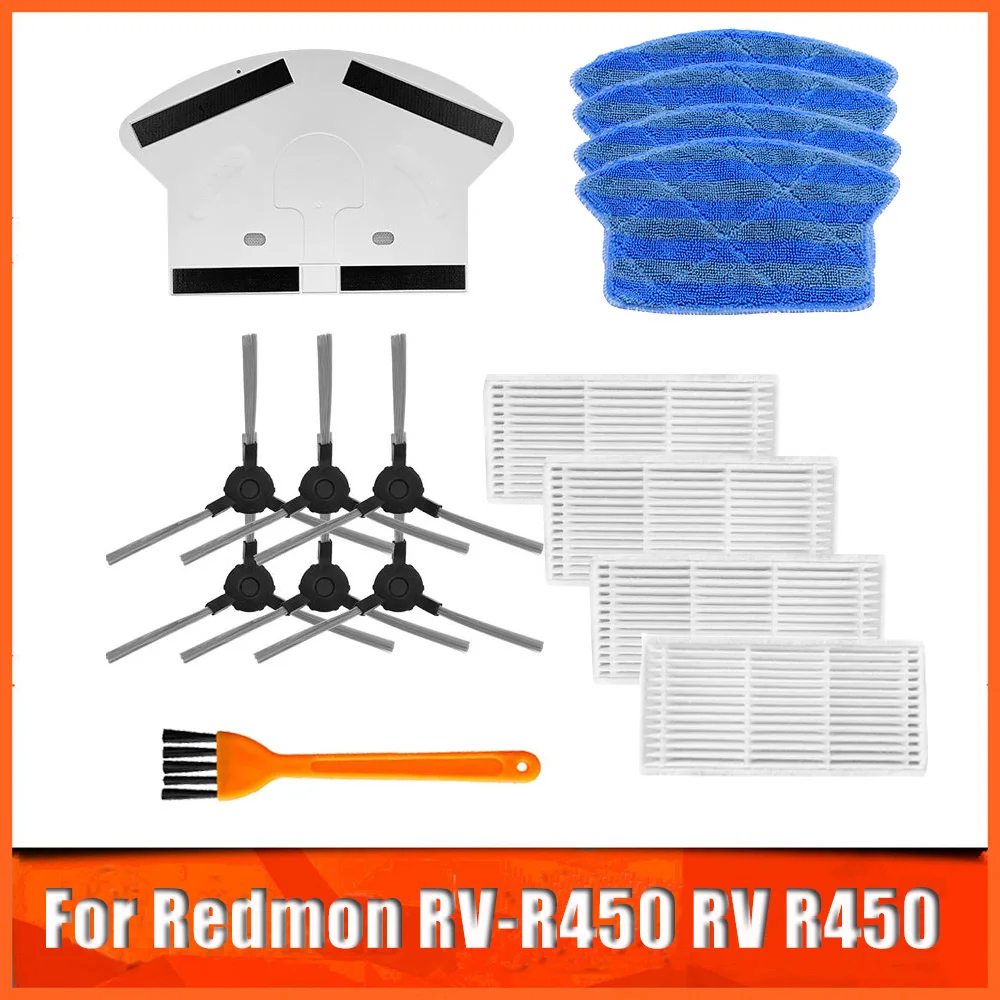 Vacuum Cleaner HEPA Filter Mop Cloth Side Brush for Redmond RV-R450 RV R450 Robotic Vacuums Cleaner Filters Parts Accessories